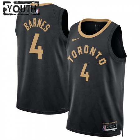 Camiseta Niños Toronto Raptors Scottie Barnes 4 2022-23 Nike City Edition Negro Swingman